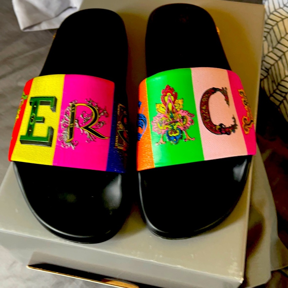 Versace slides! Size 9.5! Runs small